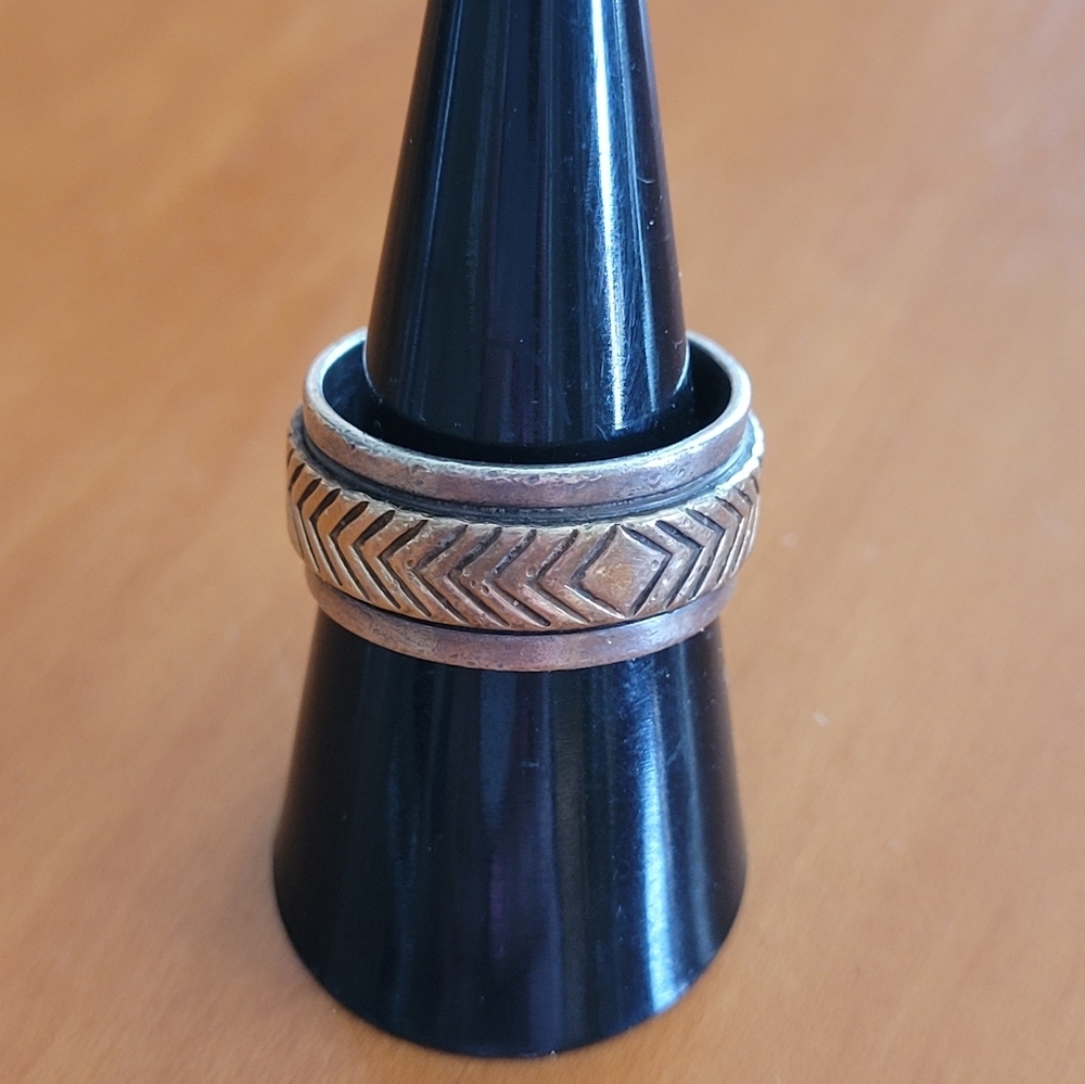 M.M. Rogers Hopi Indian Sterling Silver And 14k Ring Size 9